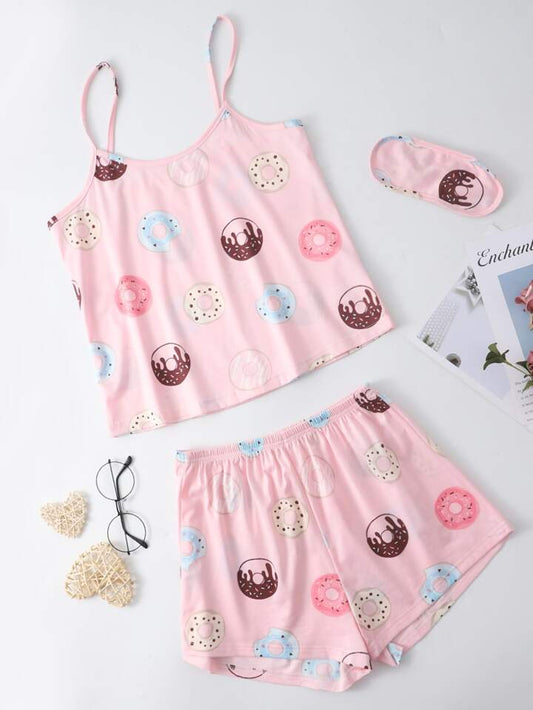 Donut Print Pajama Set