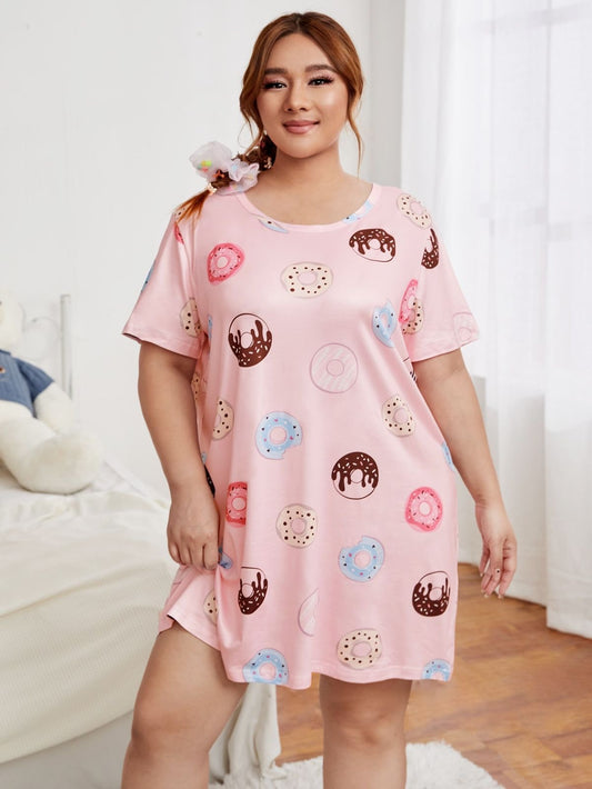Nightdress with a playful donut print