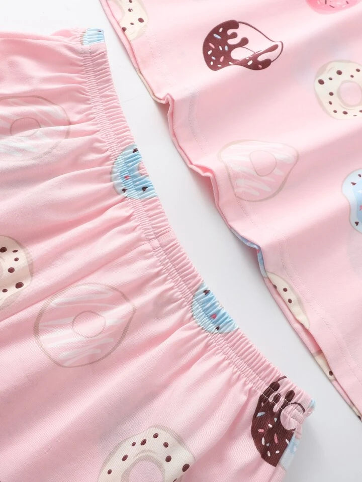 Donut Print Pajama Set