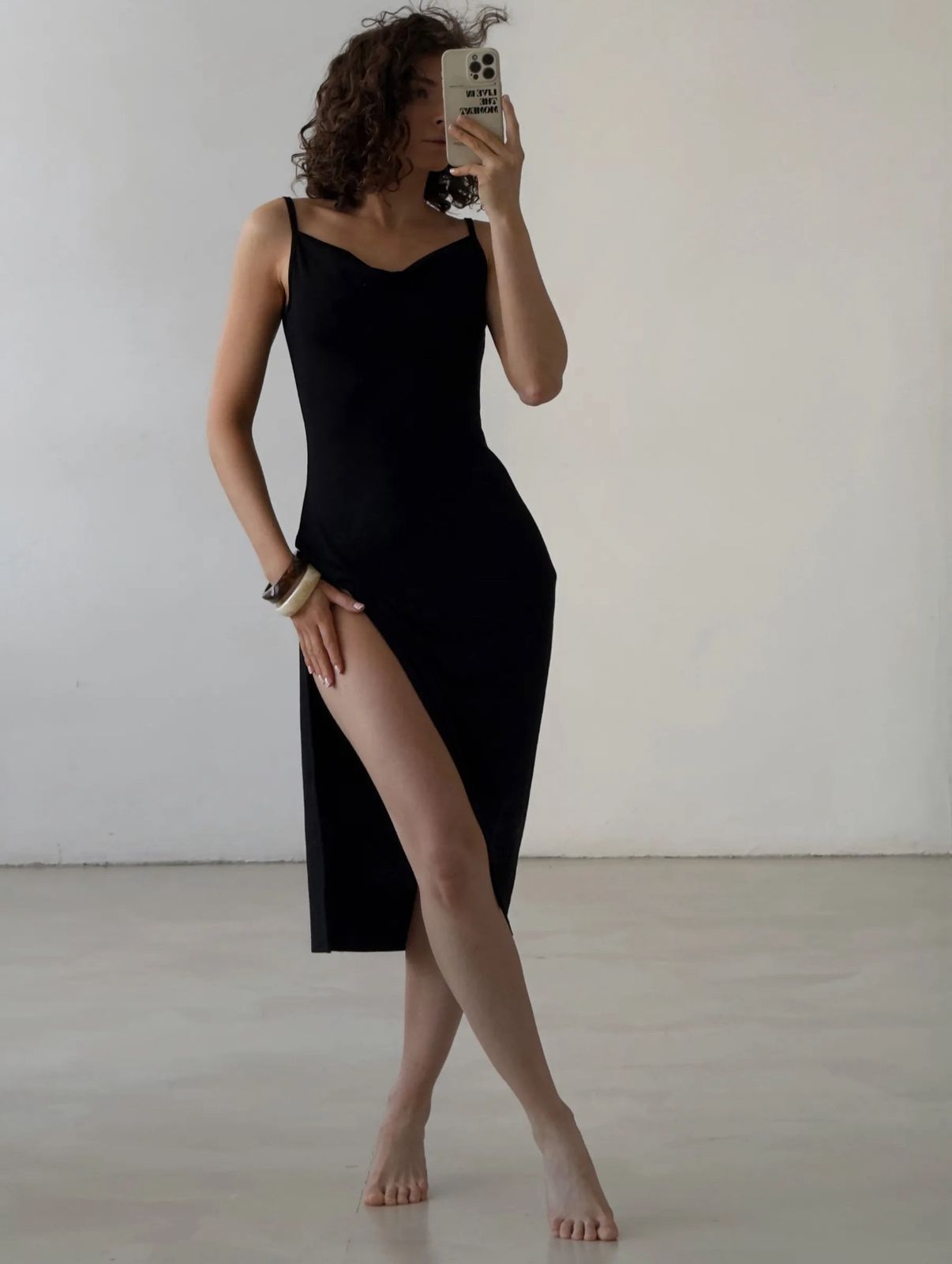 Black Elegant Long Nightgown for Women by Kima