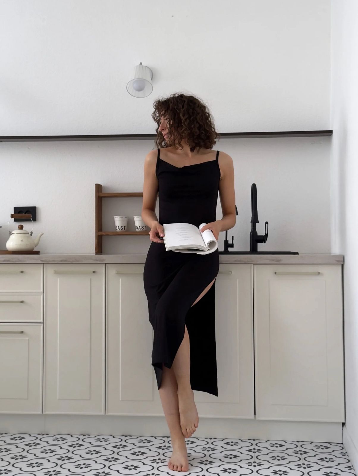 Black Elegant Long Nightgown for Women by Kima