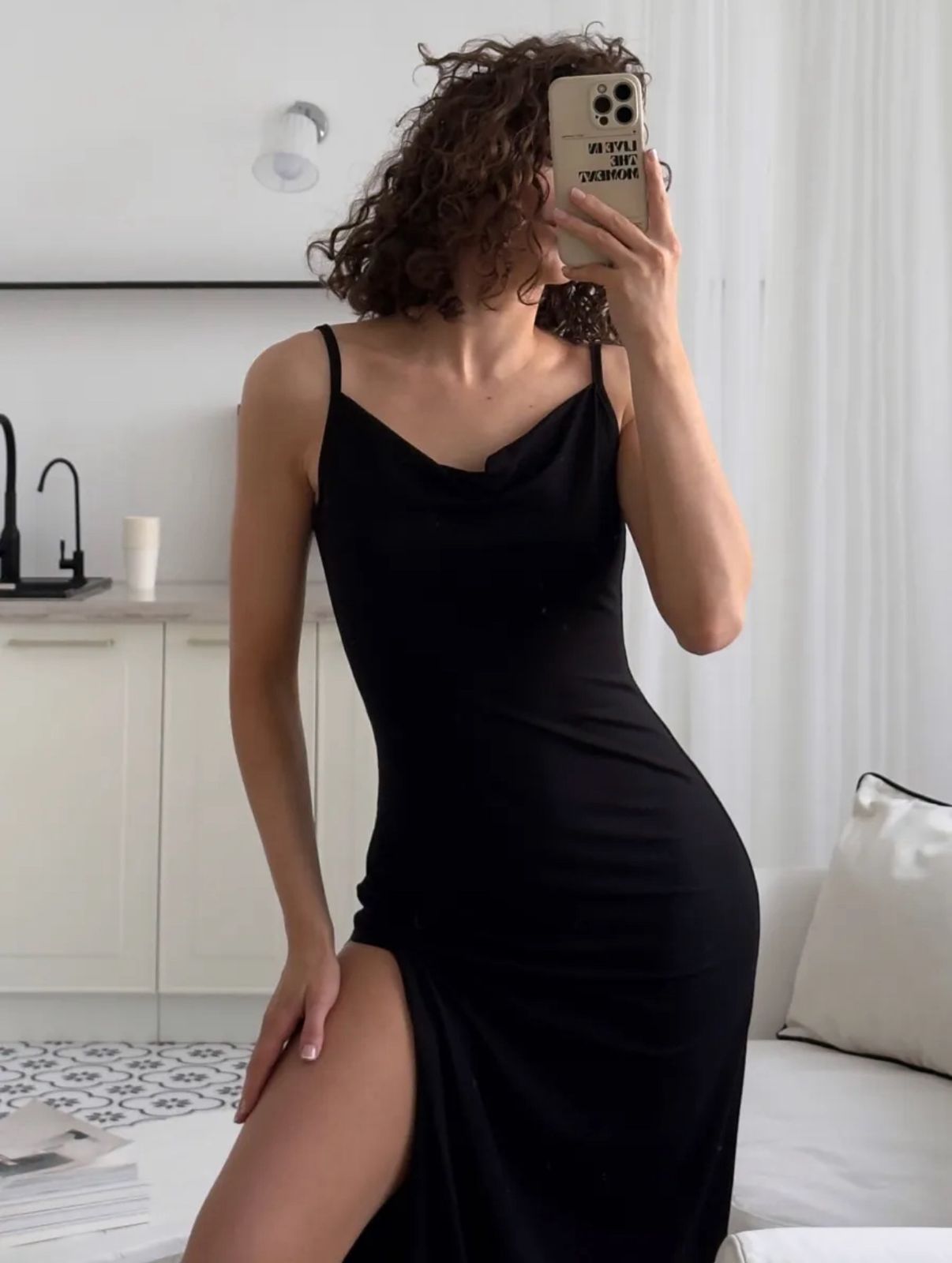 Black Elegant Long Nightgown for Women by Kima