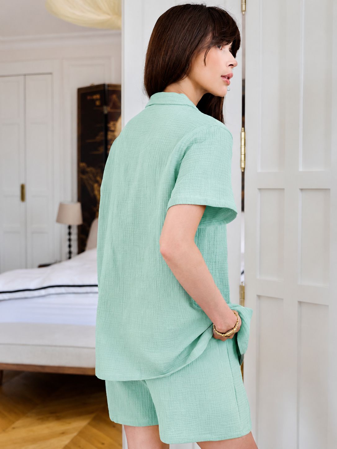 Mint Green Premium Muslin Pajama Set for Women