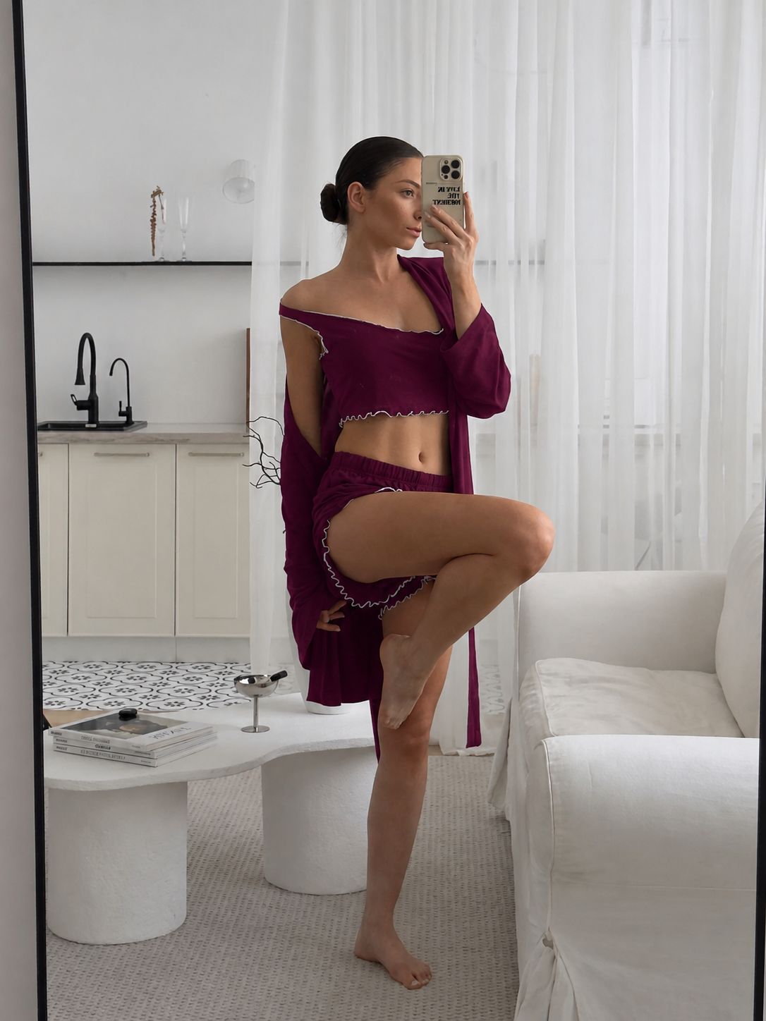 Plum Soft Elegance 4-Piece Lounge Set for Women